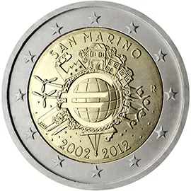 San Marino 2 euro (2012) - 10th anniversary of the introduction of euro coins and banknotes